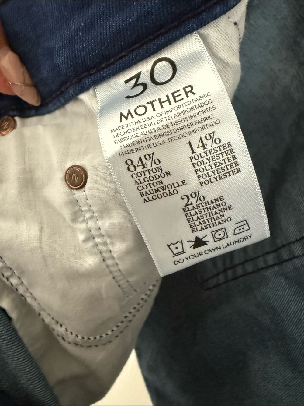 MOTHER The Drop Off Cuff Bright Eyes Denim Shorts Size 30 - Picture 10 of 13